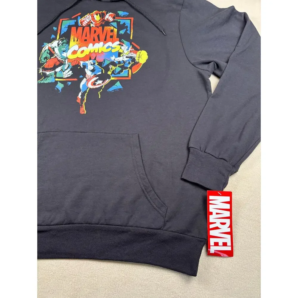NWT Men's Marvel Comics Avengers Graphic Hoodie‎ Black Size Large - Picture 5 of 7